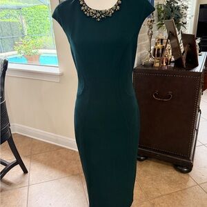 Ted Baker Teal Sheath Midi Dress